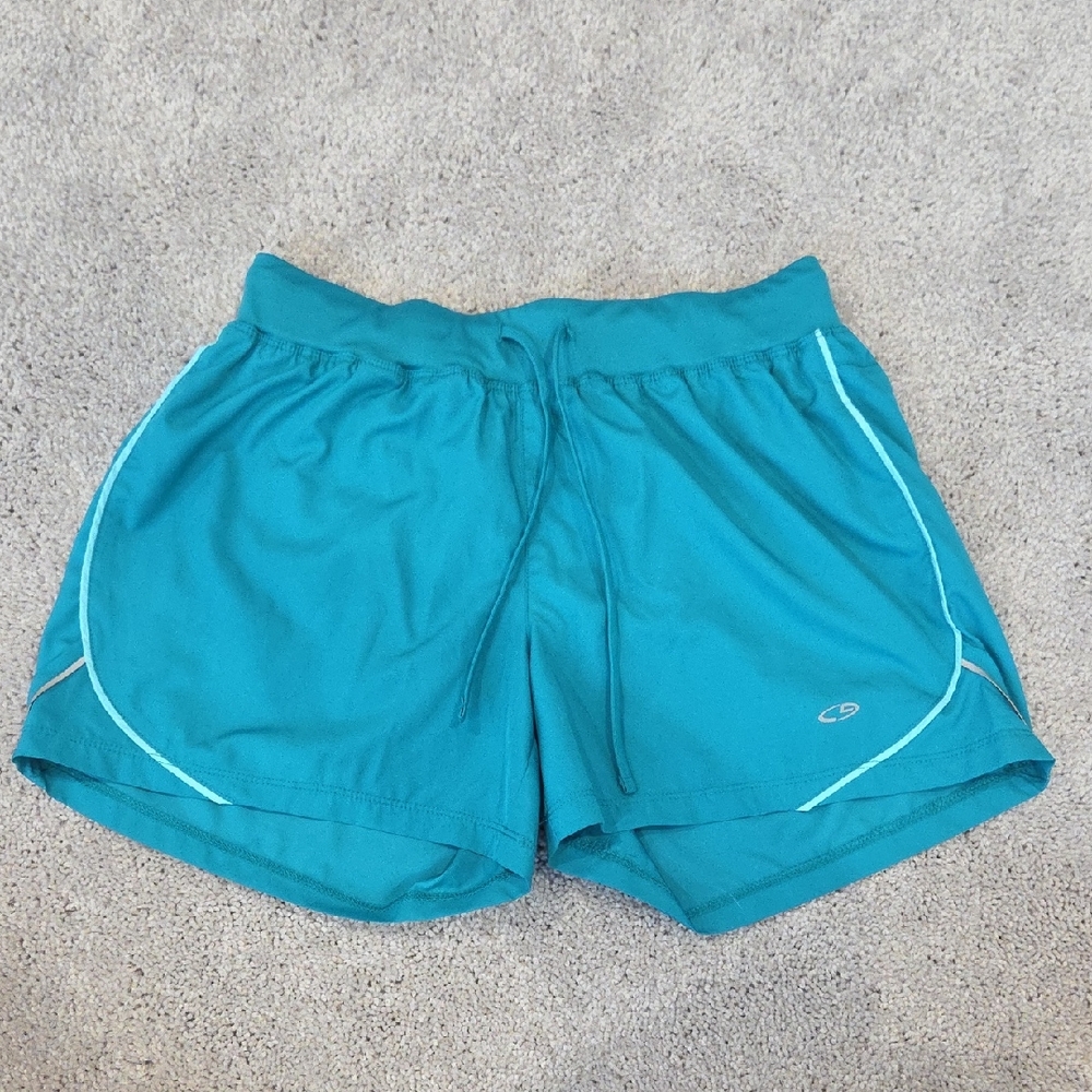Champion Teal Women's Athletic Shorts with Drawstring Size S